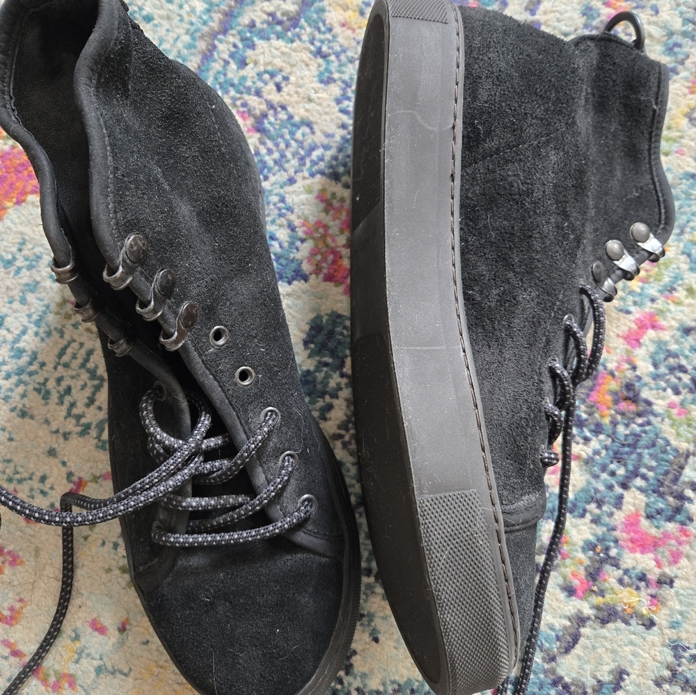 Allsaints Boundary Sneaker Boots Black Suede Leather size 42-Brand New!!!